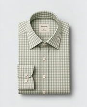 Sage Gingham Shirt – folded flat lay