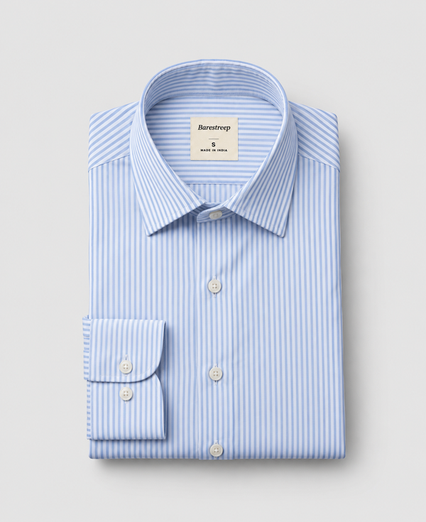 Signature Stripe Shirt - Blue – folded flat lay