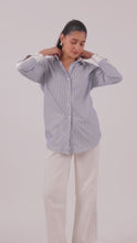 Signature Stripe Contrast Shirt - Navy